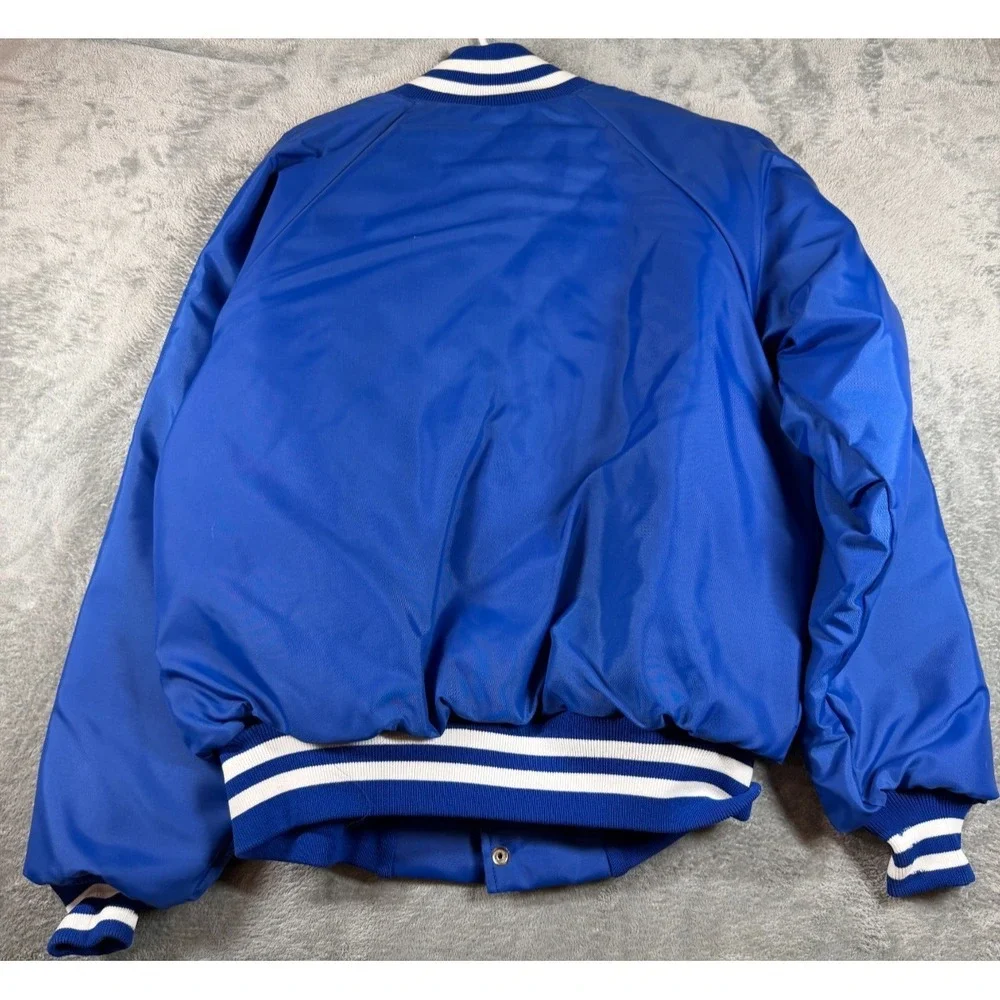Vtg Pepsi-Cola Satin Bomber Jacket Blue XL Eagle Athletic Great Falls Montana